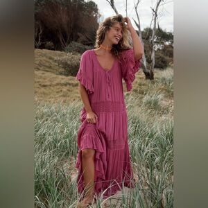 Sale!▪️NWT Free People Dream On Maxi Dress in Soothing Petals-S
